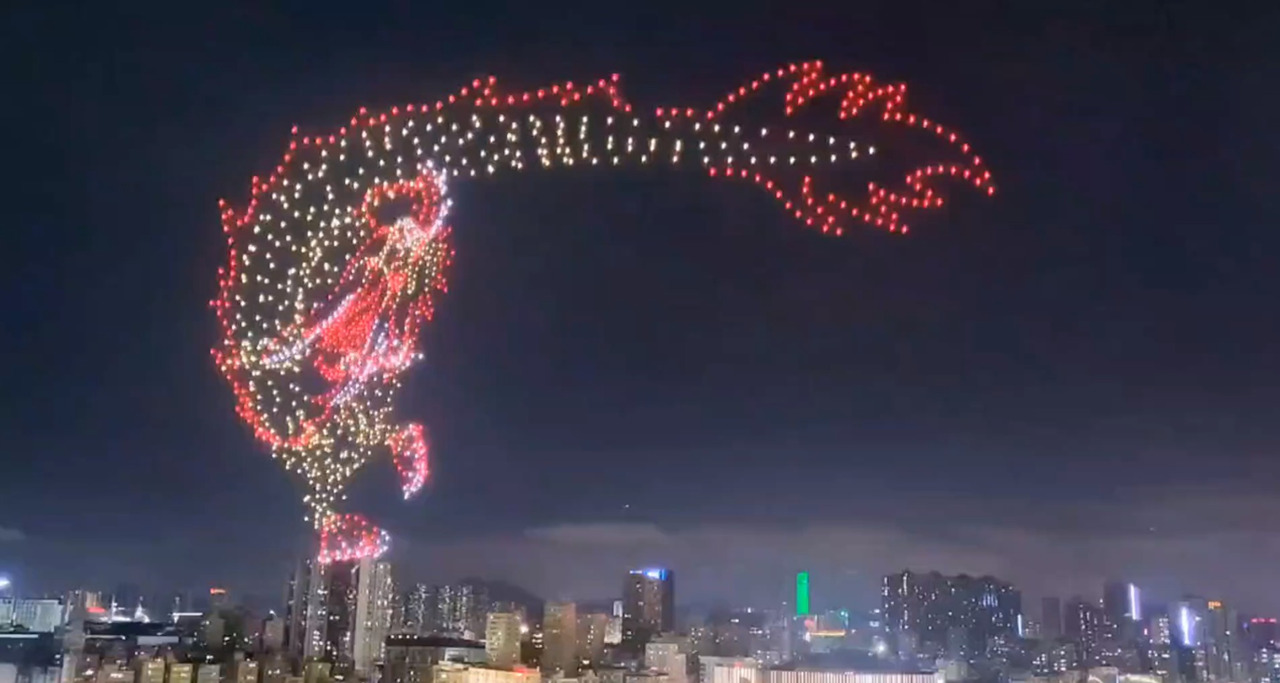 Drone show year china drones chinese light ring